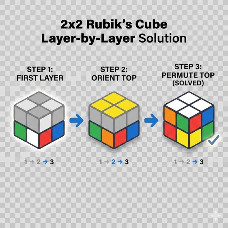 2x2 3rd Layer Algorithm How to Solve a 2x2 Rubik's Cube for Beginners